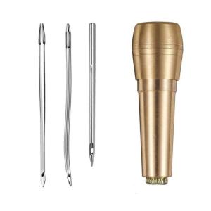 4/5ชิ้นตะขอเครื่องมือ Jahit Kulit แบบมืออาชีพ Jahit Kulit ตะขอพร้อมที่จับสำหรับซ่อมรองเท้าหนัง