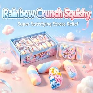 CONGMING Donut Wax Cracking Squeeze Toy Cat Paw Chocolate Crispy Stress Balls Gift Crispy Feel Soft Gel Fidget Toy For Stress Anxiety Relief
