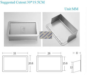1Piece 304 Stainless Steel Rectanglar Side Mount Trash Chute With Hinged Inward Flip Panel Lid for Kitchen Bath Commerical