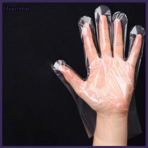 [Heartsbat] 100pcs Food Plastic Gloves Transparent Disposable Gloves Kitchen Accessories