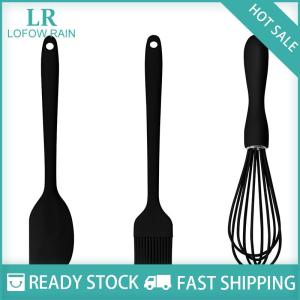 LF Wholesale✨Flash Sale ✨ 3PCS SET Silicone Baking Set Cake Cream Spatula Scraper Kitchen Household Egg Whisk Barbecue Oil Brush Gadget Kitchen Supplies