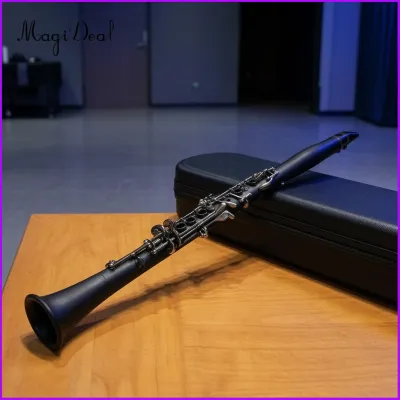MagiDeal Ebonite-Style Bb Clarinet Black Nickel Clarinet with Hard Case Beginner Woodwind Instrument Student for Students Beginners School Band Rehearsal Performance