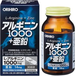 Viên uống bổ cho nam giới Citrulline 1000mg L-Arginine và Zinc Orihiro 240 viên Nhật Bản