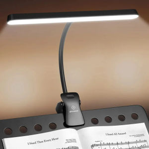 Rechargeable Music Stand Light 47 LED Clip On Piano Lamp 4000mAh 4 Colors Eye Caring Amber Reading Light For Musicians Kids Night Reading Stage Performance And Choir Use