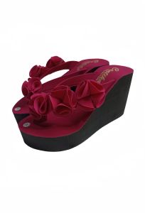 Sandal Wedges 7 cm Bunga Pinggiran Wanita