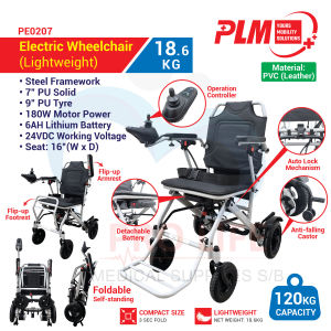 PLM Electric Wheelchair (Lightweight)(PE0207) Kerusi Roda Elektrik Ringan