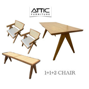 Velentina Dining Set / Meja Makan Set / Rectangle Dining Set / ATTIC FURNITURE MD VELENTINA DINING SET