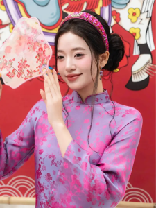 Áo dài cách tân TUYẾT MAI dáng suông thiết kế tay loe trẻ trung chất lụa gấm cao cấp mềm mại cho nàng diện đi chụp ảnh đi tiệc sự kiện lễ tết cưới hỏi