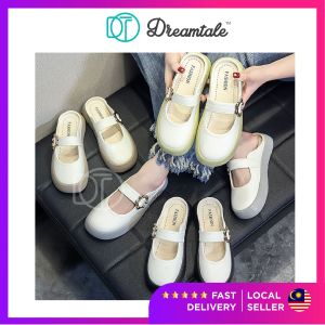 Dreamtale Selipar Wanita Women Shoes Flower Buckle Casual Mule Sandal Thick Platform Slipper Ladies Slippers Kasut Perempuan WSO101