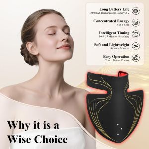 LED Light Therapy Mask and Neck Set Wireless Rechargeable Skin Care Device for Home Use