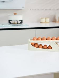 Egg storage box refrigerator dedicated side door narrow and small automatic egg filling double layer egg box kitchen egg tray