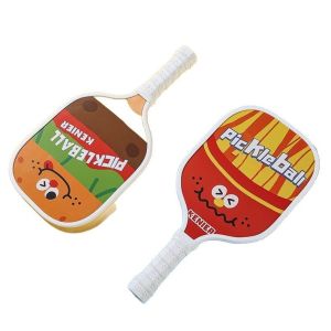 Cute Burger & Fries Pickleball Set 2 Paddles 4 Balls Funny Design Outdoor Game