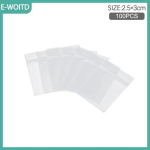 【E-WOITD】 100 cái túi PE bao bì nhựa Túi Túi thuốc bao bì túi dày bao bì con dấu Túi trang sức túi 2x3cm 2.5x3cm 3.5x5cm