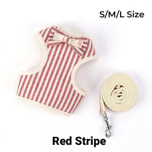 POODEE Korean Style Cat Harness with Leash Set Pet Walking Vest Lead Harness Adjustable Soft Mesh Kitten Puppy Small Dog