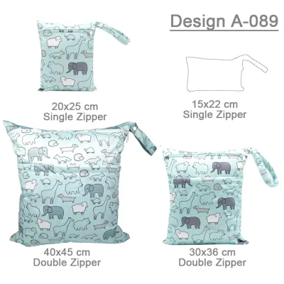 Wet Bag Shower Bag Waterproof bag Double Zipper Infant Baby Diaper Bag Nappy Changing Stroller Organizer Bag Swimwear Bag WetBag