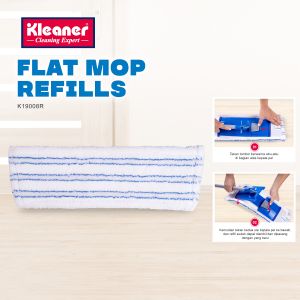 Kleaner Refill Alat Pel Lantai 1 Pcs Microfiber Flat Mop Pembersih Lantai K19008
