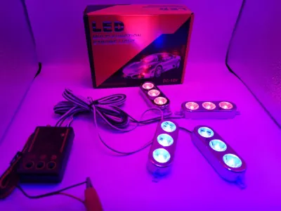 ไฟฉุกเฉิน ไฟไซเรน LED 3จุด * 4ช่อ รุ่น 803 อเนกประสงค์ 12V แดง-น้ำเงิน