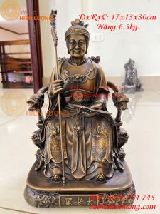 Tượng bà tổ cô bằng đồng hun cao 30cm DxRxC 17x13x30cm nặng 65kg Tượng hắc lão thái bằng đồng