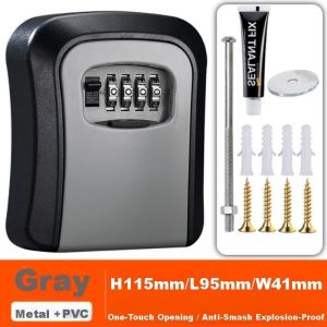 Wall mounted password key box with 4-digit combination password key lock box waterproof and rust proof outdoor storage security key safe password key box