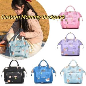 A4QUT ลายการ์ตูน กระเป๋าเป้แม่ ความจุขนาดใหญ่ หลายฟังก์ชัน กระเป๋าเป้เดินทาง น้ำหนักเบา ป้องกันน้ำกระเซ็น กระเป๋าให้นม ผู้หญิง