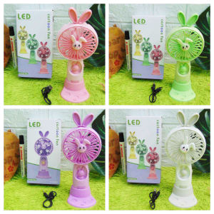 HQ2829 BISA NYALA LAMPU & DICAS! Kipas Genggam LED Kipas Tangan USB Portable Charger Light Aneka Warna