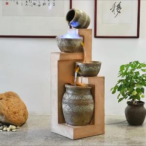 European Style Water Fountain Fengshui Wheel Indoor Water Landscape Living Room Balcony Opening Company Decoration Shop Floor