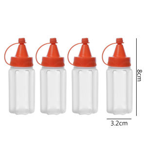 YESPERY 4Pcs Mini Plastic Sauce Squeeze Bottle Seasoning Box Salad Dressing Containers for Outdoor Barbecue Bento Lunch Box Accessories