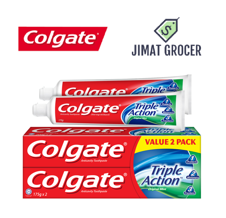 Colgate Triple Action Toothpaste / Ubat Gigi 175g x 2 Value Twin Pack ...