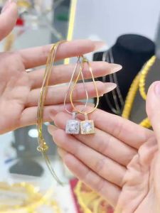 {loại 1} Dây chuyền mì kèm mặt thanh vuông mini đính đá cz nhân tạo siêu sáng Kami trang sức sỉ
