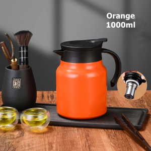 Home2U🏡 316 Stainless Steel Thermal Teapot Insulated Coffee Kettle (1000ML) | Portable Steeping Pot for Tea & Coffee