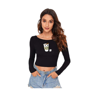 Joy Sana Atasan Wanita Kaus Sweater crop Polos Basic / Kaos Sweater Crop Polos