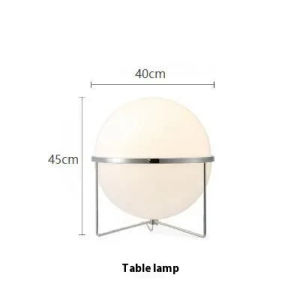 2024 Creative E27 Desk lamp LED Metal Chrome Light Living Room Ho Room White Acrylic Ball Lights Home Art Deco Art Floor lamp
