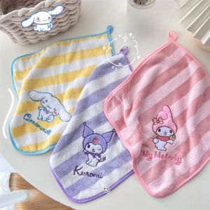 Sanrio Hello Kitty Hand Towel Coral Velvet Cartoon Kuromi My Melody Cinnamoroll Towel Kitchen Cloth Bathroom Hanging Towel
