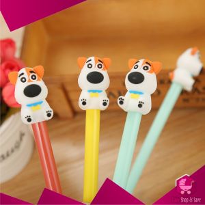 BabyShop-A47 Pulpen Gel Karakter Puppy Lucu 0.5mm Motif Polos Korean Style / Alat Tulis Pena Cair Doggie Perlengkapan Sekolah Kantor Ballpoint Import