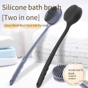 Long Handle Silicone Bath Brush – Back Scrubber Exfoliating Deep Clean Shower Brush for Body Back Body Scrubber with Handle