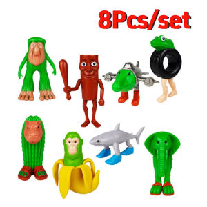 Kids Playtime 8pcs Tung Tung Tung Sahur Action Figure Tralalero Tralala Ornament Pack