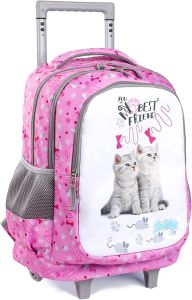 seastig Rolling Backpack Girls Boys 18in Wheeled Backpack Kids Backpack with Wheels School Travel Bag