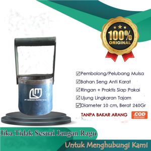 Besi Alat Pembolong Palubang Plastik Mulsa Uk 10 cm Tanpa Arang Bakar