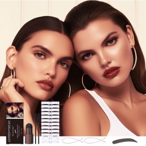 STARGOODS Long Lasting 3 In 1 Eyebrow Stamp Kit Waterproof Brow Powder Eyebrows Shaping Hairline Contour Powder Brow Stamp One Step Eyebrow Stamp Shaping Kit Women