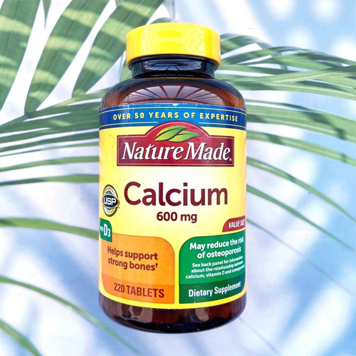 แคลเซียม วิตามินดี3 Calcium 600 mg with Vitamin D3, 220 Tablets (Nature