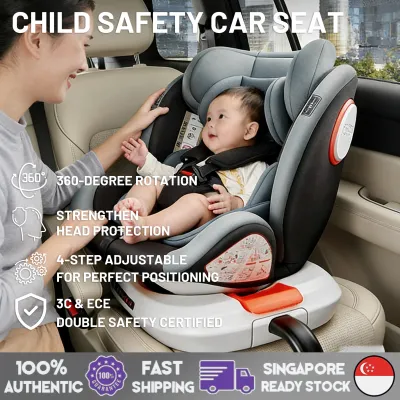 Baby Safety Seat Child Car Seat for 0-12yrs booster seat 360° swivel and flat with footrest awning for most cars