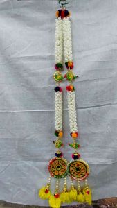 CCC+3 Marigold Jasmine Wall Decoration with Peacock Mirror