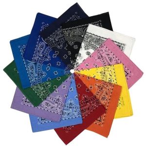 6 Pcs Neon Color Cowboy Bandanas for Men Women Assorted Paisley Pattern Handkerchiefs Kids Headwrap Scarfs