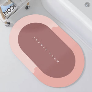 HKStorage Bathroom Anti-slip Mat Diatom Mud Absorbent Pad Nordic Style Toilet Floor Mat Soft Diatomite Bathroom Toilet Carpet 软硅藻泥地垫吸水脚垫