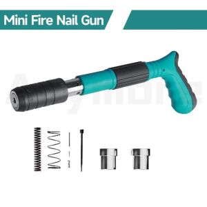 【Free 100 Nails】Nail Gun Power Tool Nails For Nail Gun Electric Nail Gun Heavy Duty Nail Gun Full Set Manual Steel Nails Gun For Concrete Rivet Tool Steel Rivet Gun