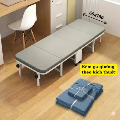 Giường gấp văn phòng giường xếp cao cấp gấp gọn 4 khúc H2Home khung hợp kim sơn tĩnh điện siêu bền bảo hành 12 tháng