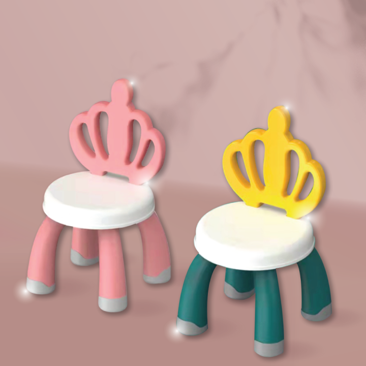 Princess Stool KAIT Majestic Crown Mini Stool-Princess Kids Mini Chair Plastic Stool ...