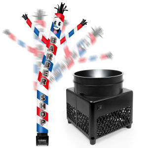 6FT Inflatable Tube Man Barber Shop with Weather-Resistant Blower (5.5 Diameter) and Built-in LED - Wacky Waving Dancing Guy for Business Advertising Promotion
