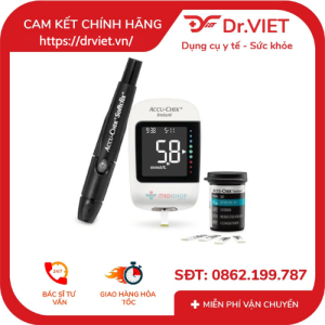 Máy đo đường huyết ACCU CHEK Instant tặng kèm que thử đường huyết Instant