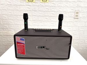 Loa kéo xách tay thùng bọc da cao cấp 2 bass đôi 16 và 2 chép tay micro cao cấp chuyên karaoke và nghe nhạc